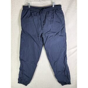 Vintage Pro Spirit Windbreaker Pants Mens XL 38x30 Blue Lined Warmup Ankle Zip